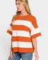 Rust Stripe Short Sleeve Top