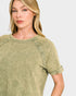 Olive Mineral Wash Cotton Tee