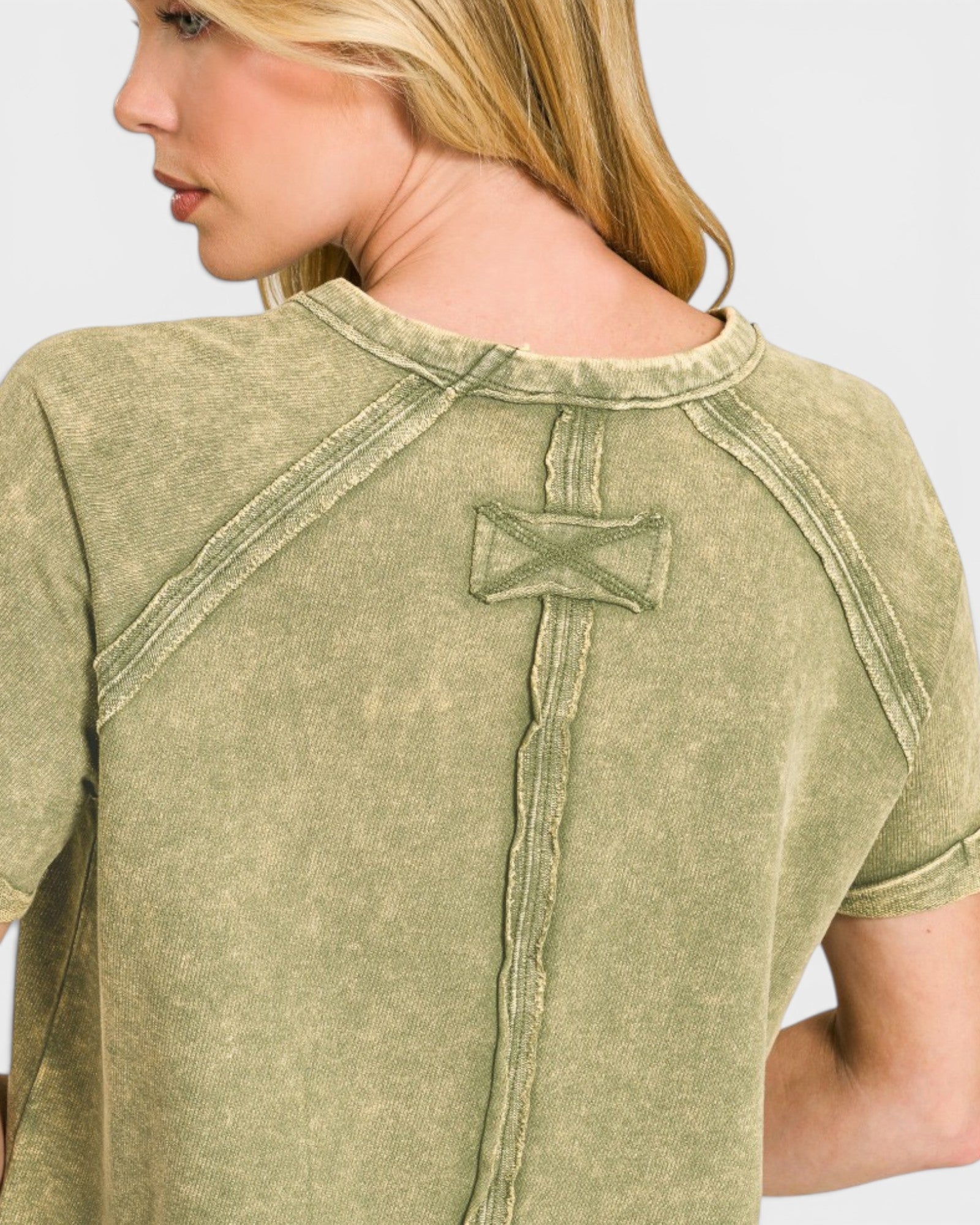 Olive Mineral Wash Cotton Tee