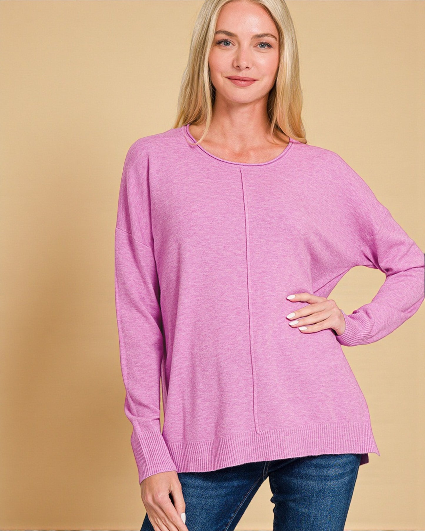 Orchid Knit Long Sleeve Top