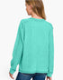 Turquoise Brushed Hacci-Knit Pocket Top