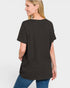 Camiseta de manga corta con cuello en V en color negro