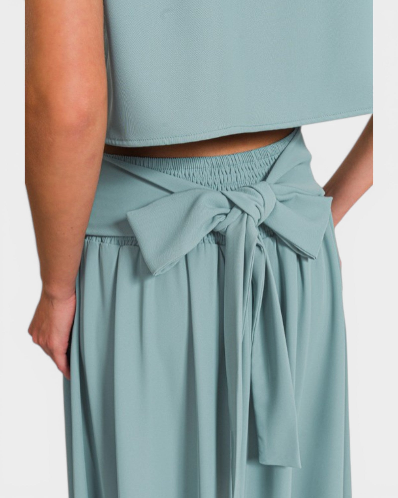 Sea Mist Crop Top & Maxi Skirt Set