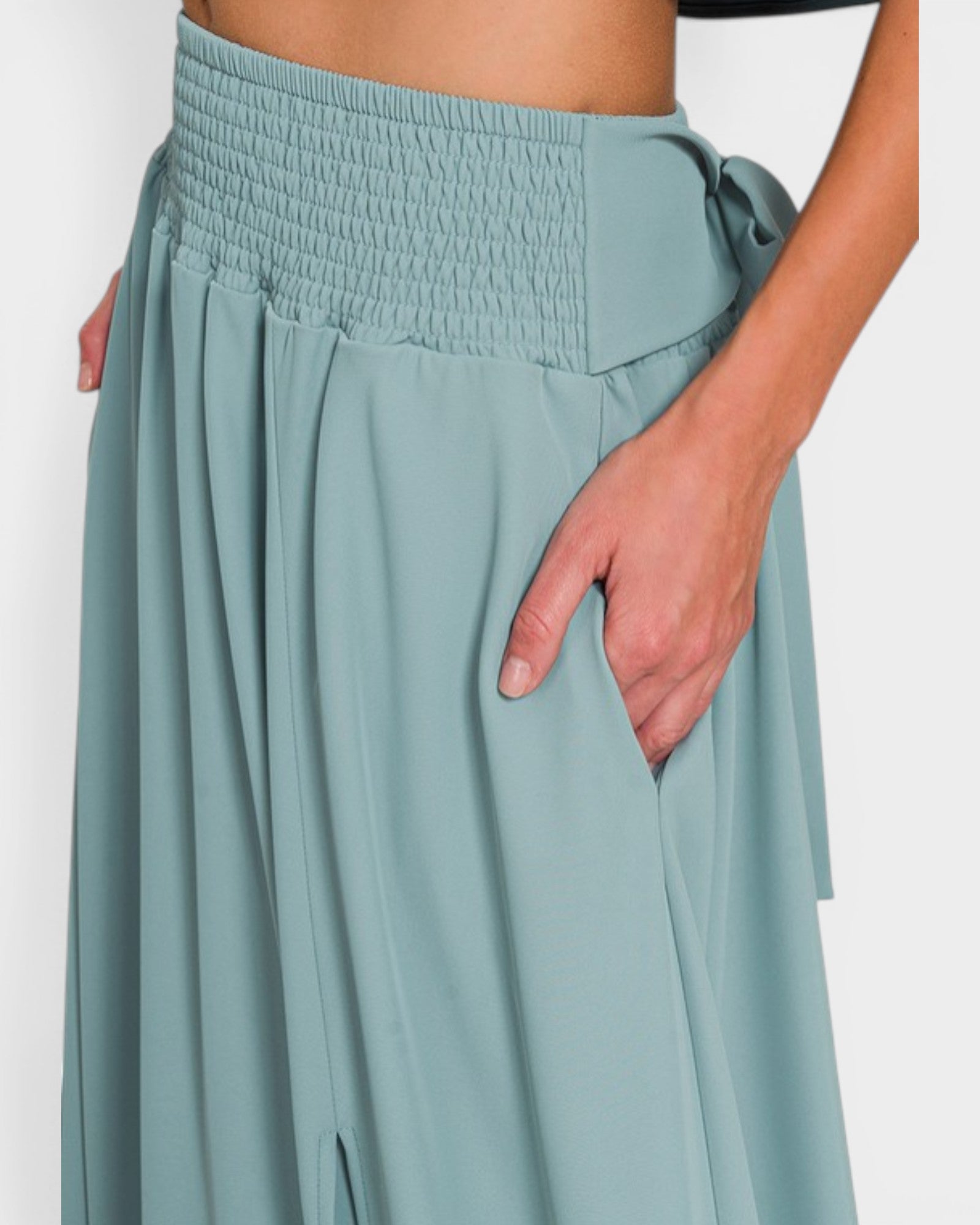 Sea Mist Crop Top & Maxi Skirt Set