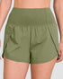Light Olive High Waist Lined Active Shorts