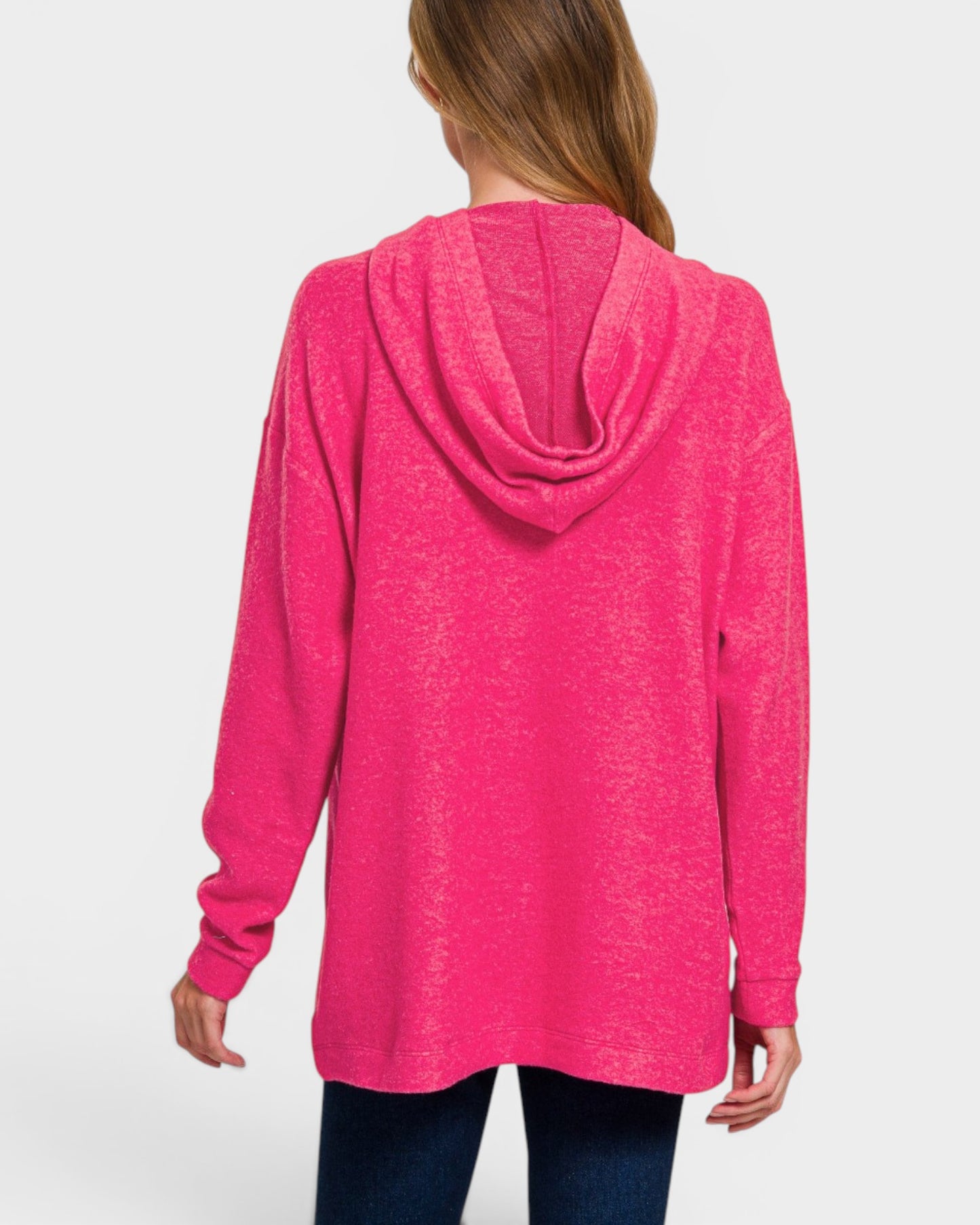 Fuchsia Brushed Hacci Hoodie