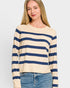 Oatmeal & Navy Striped Sweater