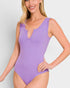 Lavender Microfiber Notch-Neck Bodysuit