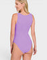 Lavender Microfiber Notch-Neck Bodysuit