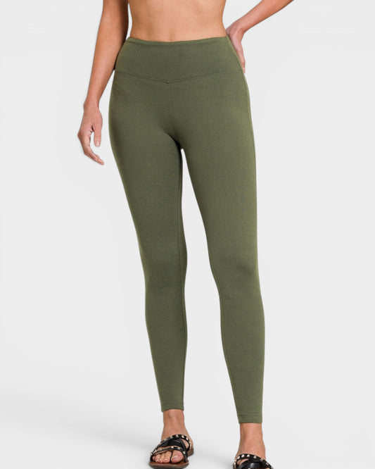 Olive High Waist Microfiber Leggings