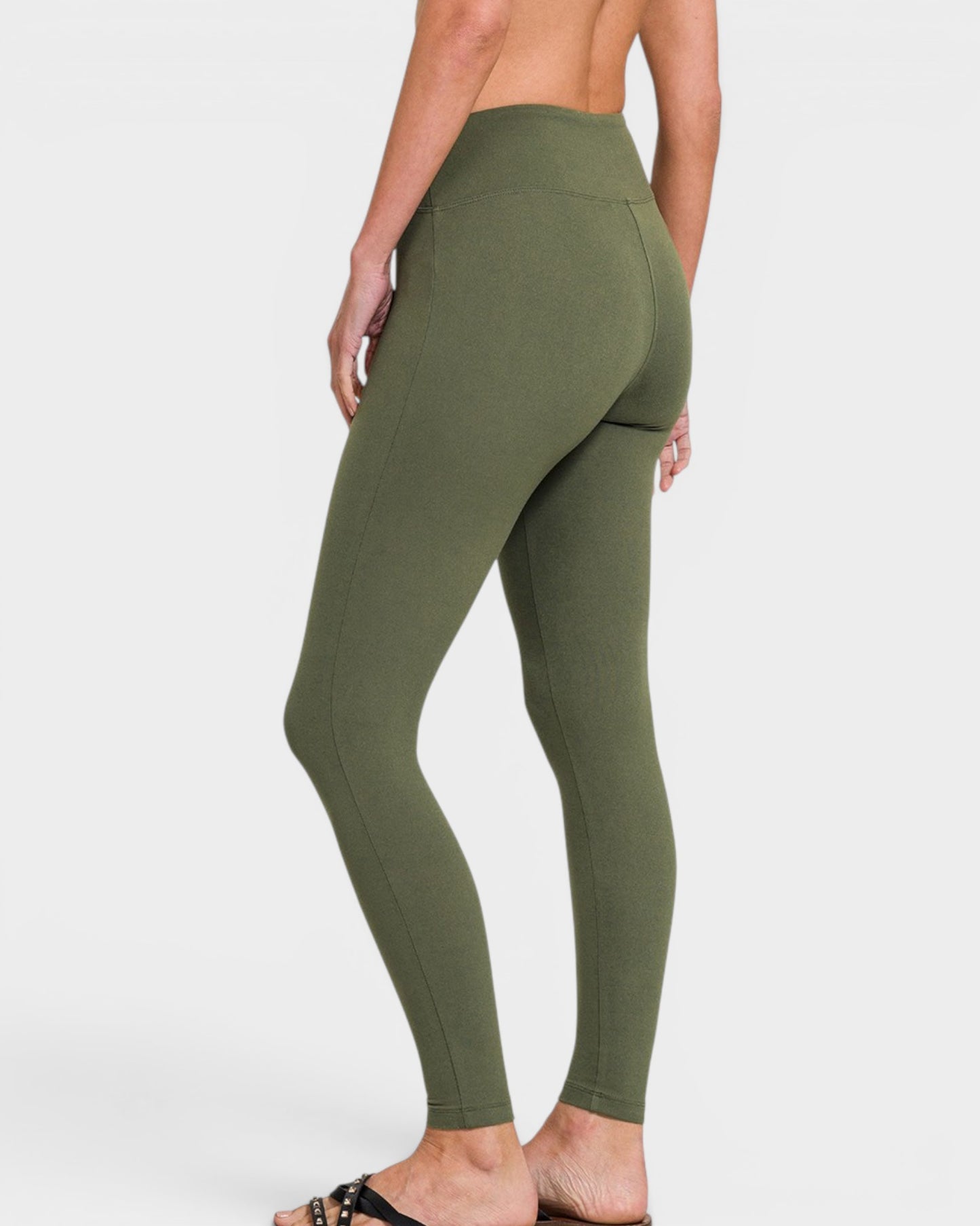 Olive High Waist Microfiber Leggings