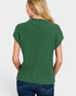 Forest Green Cotton Knit Short Sleeve Top
