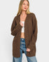 Chocolate Open Front Cardigan