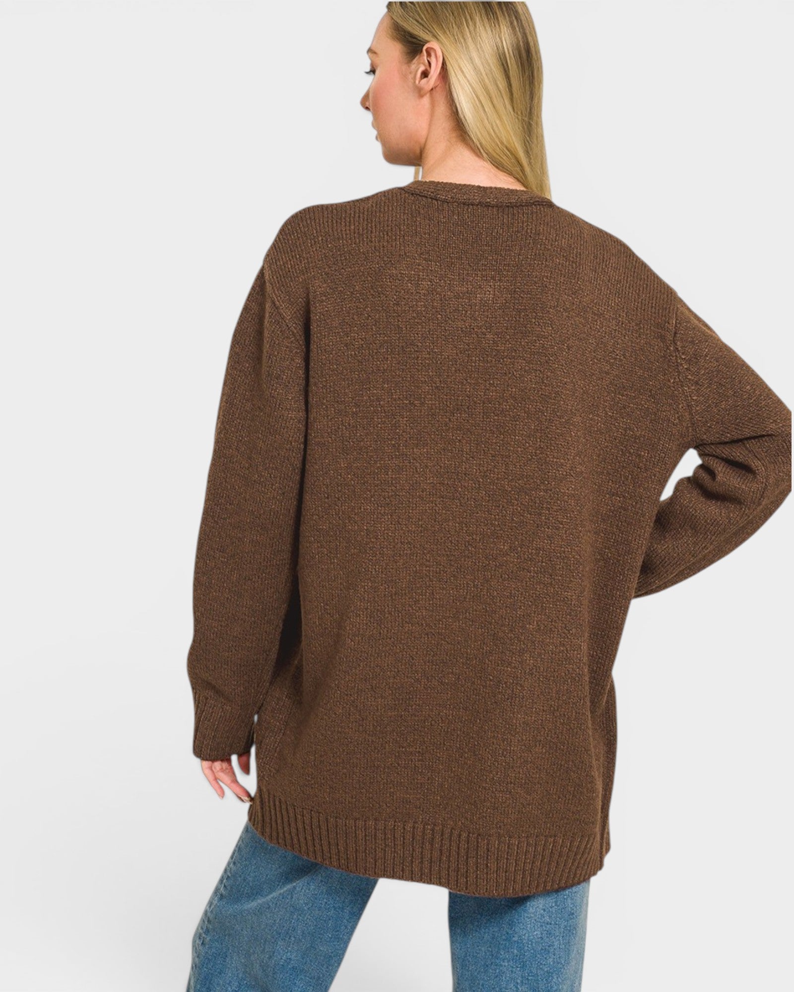 Chocolate Open Front Cardigan