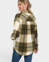 Olive Plaid Button Down Shacket