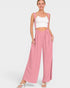 Light Rose Suspender Wide Leg Pants