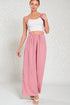 Rose Pink Wide Leg Suspender Pants