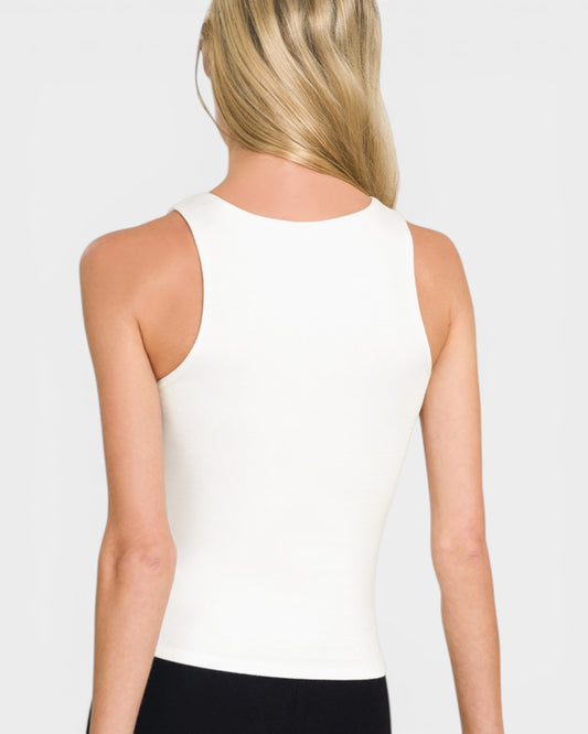 White Double-Layer Sleeveless Tank Top