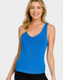 Bright Blue Double Layer V-Neck Tank