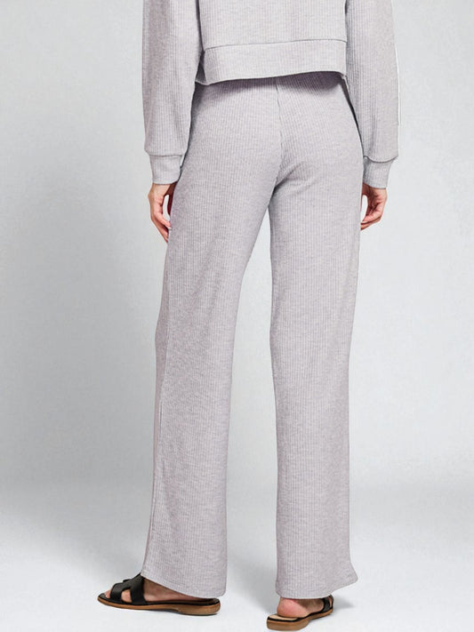 Heather Gray Ribbed Knit Lounge Pants