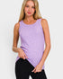 Camiseta sin mangas de canalé con cuello redondo en lavanda