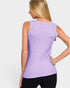Camiseta sin mangas de canalé con cuello redondo en lavanda