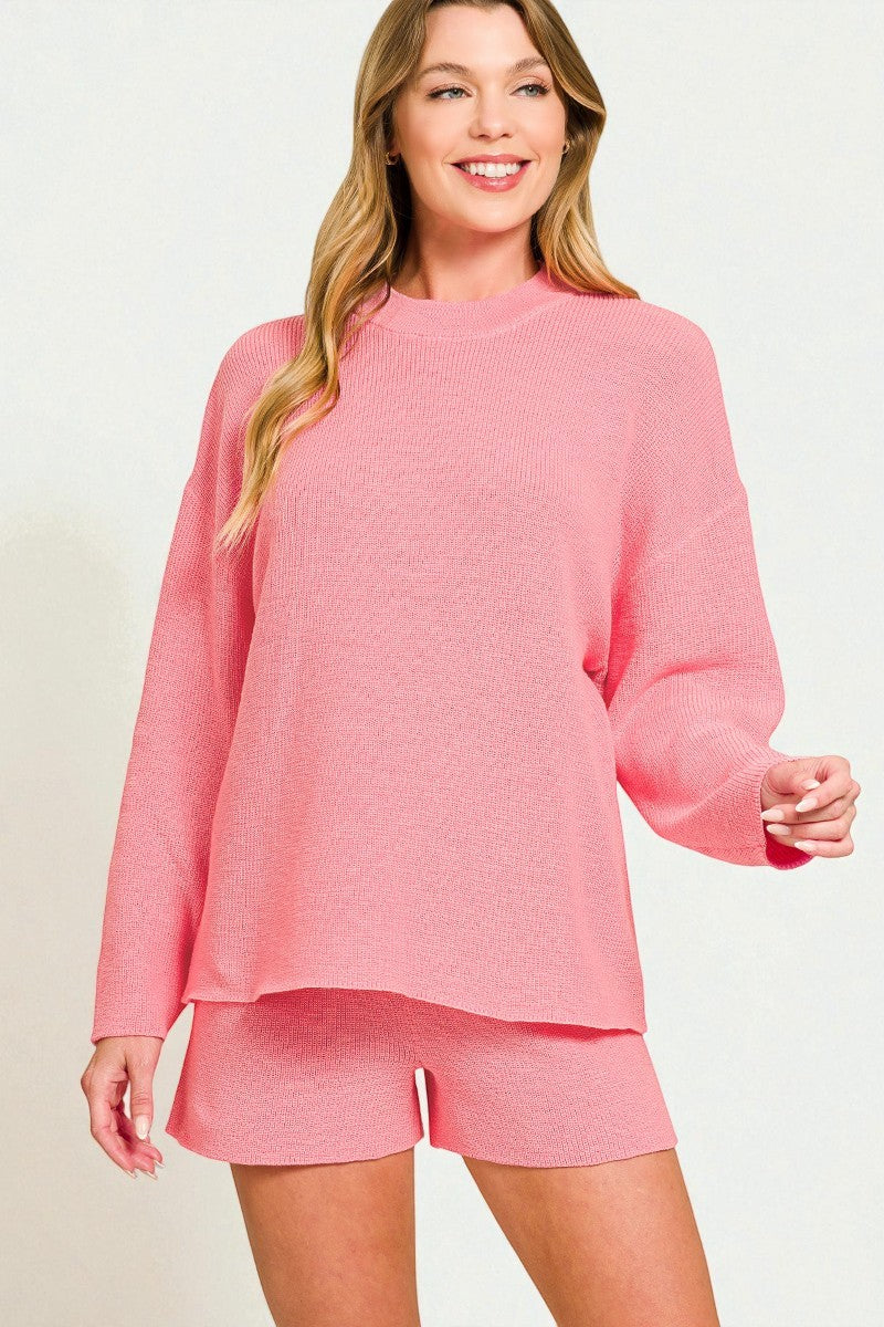 Blush Ribbed Lounge Set