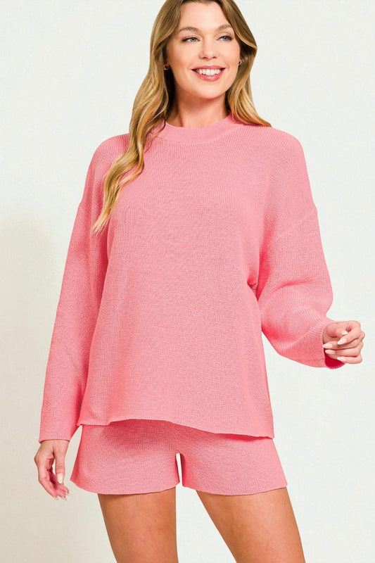 Blush Ribbed Lounge Set