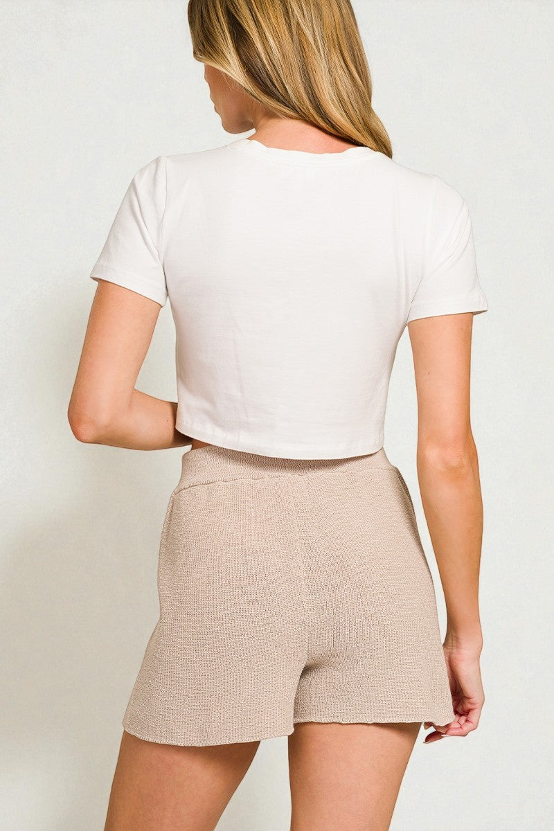 Oatmeal Ribbed Lounge Set