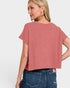Camiseta de manga corta con cuello redondo en color rosa invernal