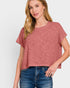 Camiseta de manga corta con cuello redondo en color rosa invernal