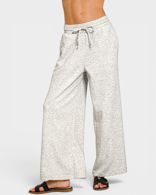 Heather Gray Scuba Knit Wide Leg Pants