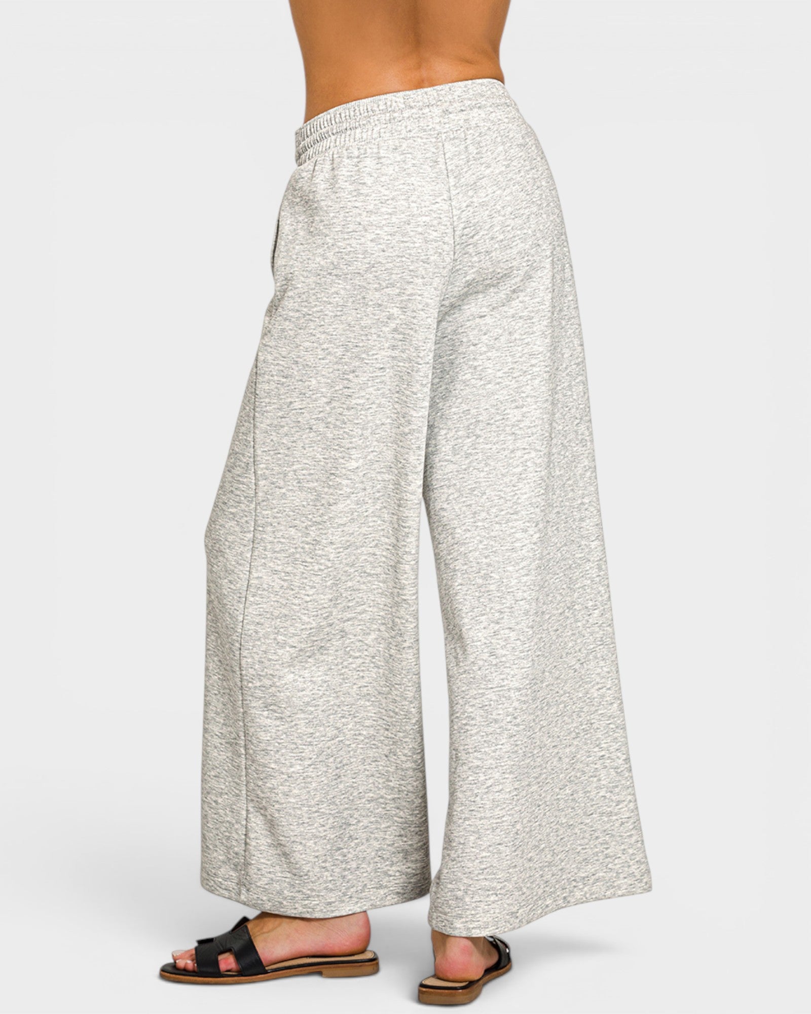 Heather Gray Scuba Knit Wide Leg Pants