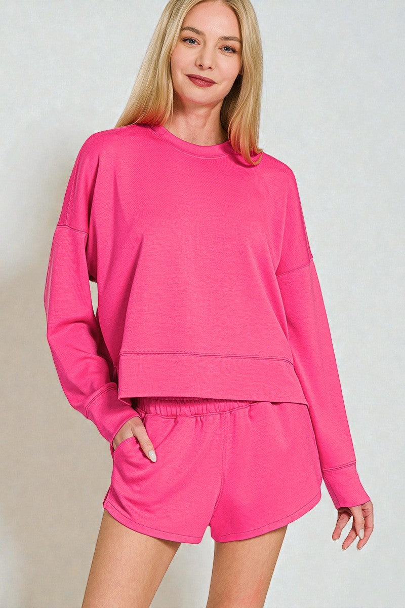 Hot Pink Lounge Shorts Set