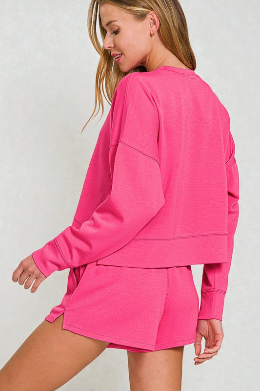 Hot Pink Lounge Shorts Set