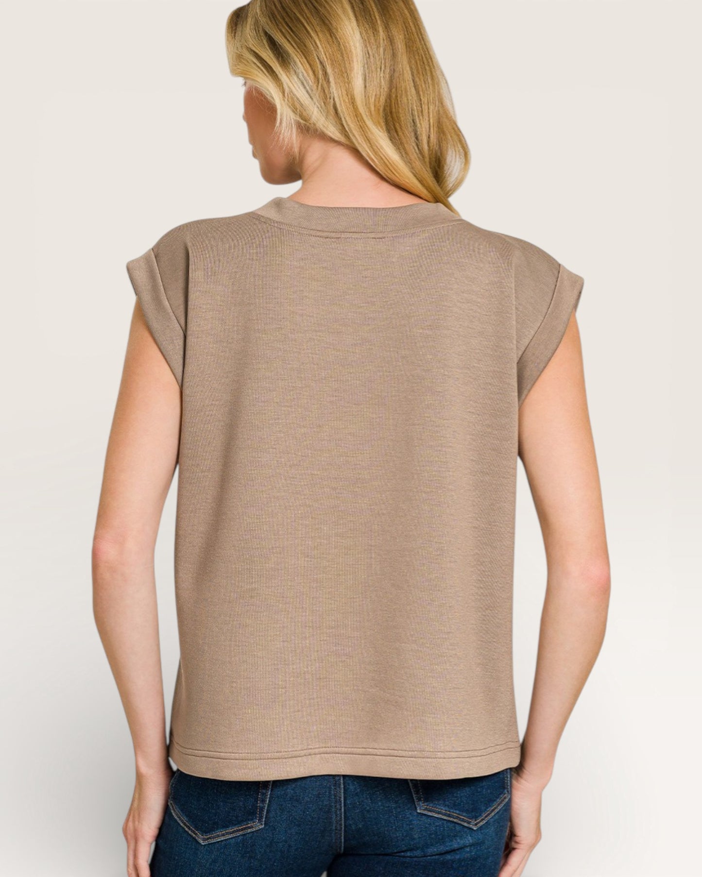 Mocha Cap Sleeve Muscle Tee