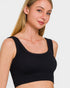 Black Ribbed Seamless Bralette