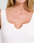 White Ribbed Notch Neck Brami