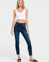 White Ribbed Notch Neck Brami