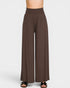 Brown wide-leg pants on a white background