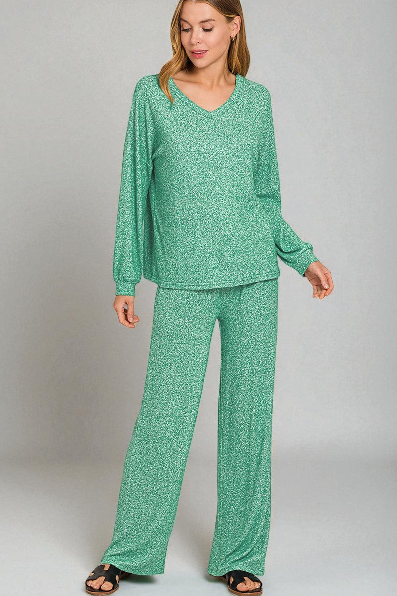 Sage Speckle Knit Lounge Set
