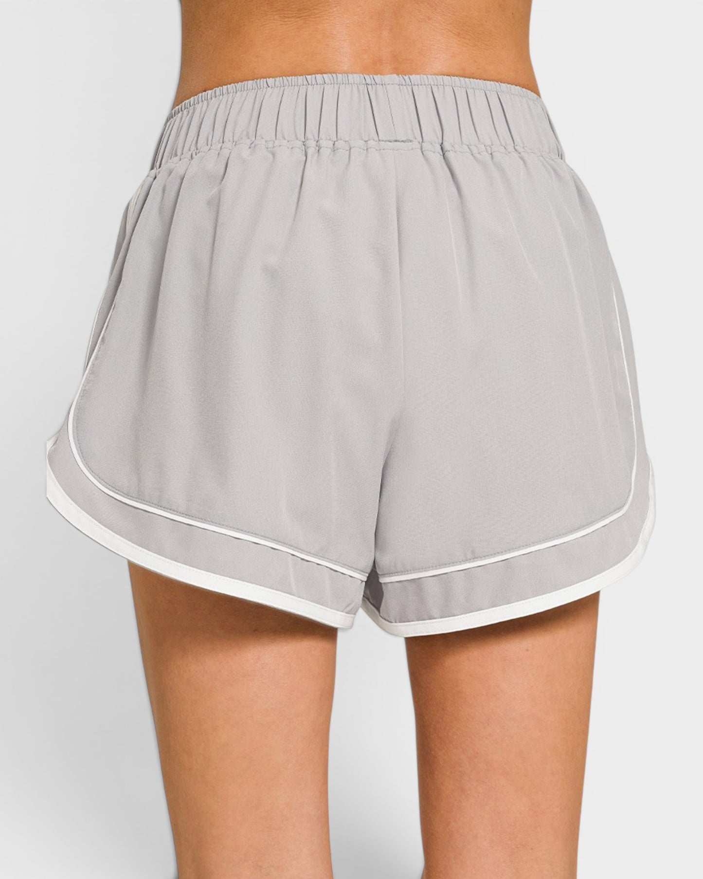 Light Gray Contrast Trim Running Shorts