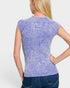 Washed Periwinkle Ribbed Cap Sleeve Top