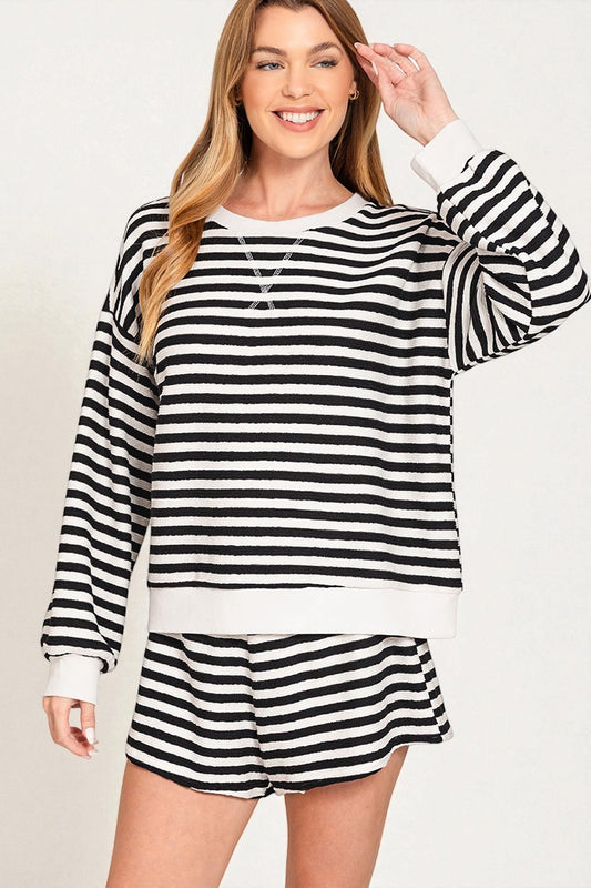 Black & White Stripe Lounge Set