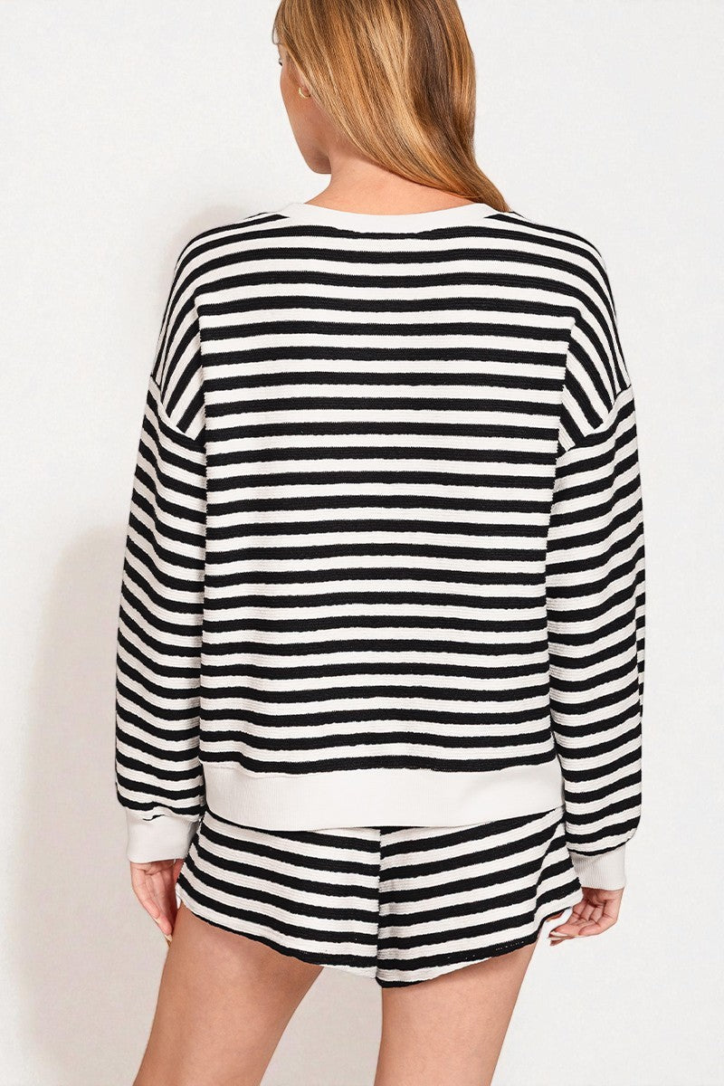 Black & White Stripe Lounge Set