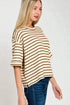 Ivory & Brown Stripe Lounge Set