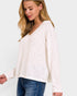 Ivory Textured V-Neck Top