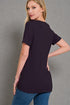 Black V-Neck Short Sleeve Top