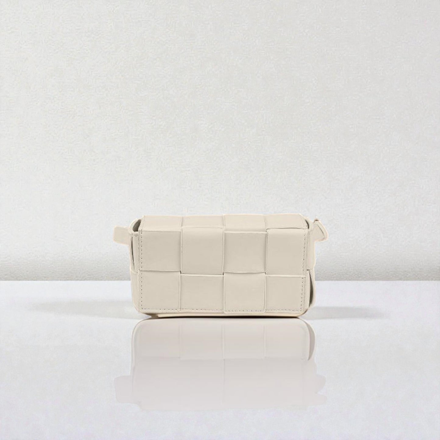 Vegan Leather Woven Crossbody Bag