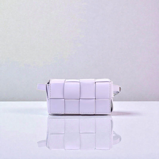 Vegan Leather Woven Crossbody Bag